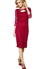 Marken Spitzen Kleid mit Jacke Bolero bordeaux Gr. 42, Gr. 44  0117801696