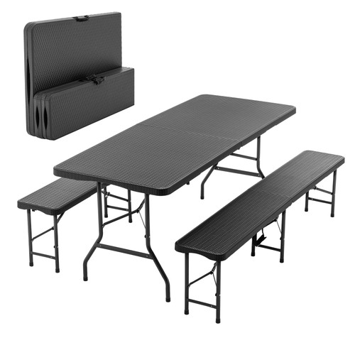 Klappbarer picknicktisch mit - klappbarer,