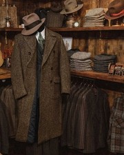 Fischgräte Tweed Mantel