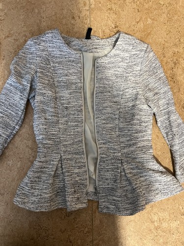 Damen jacke grau - h&m, grau/weiß