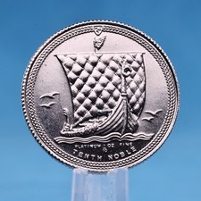 Isle of Man Tenth Noble 1985 Wikingerschiff  1/10 oz Platin 999.5  Vz