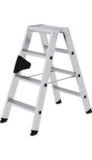 MUNK Stufenstehleiter 2 x 4 Stufen Aluminium Gesamthöhe 910 mm
