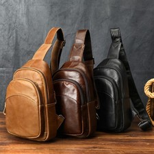Herren Leder Brusttasche