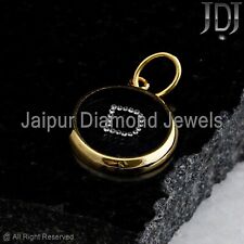 Solid 14k Gelbgold Natürlich Pflastern Diamant Kristall Edelstein Alle Initialen