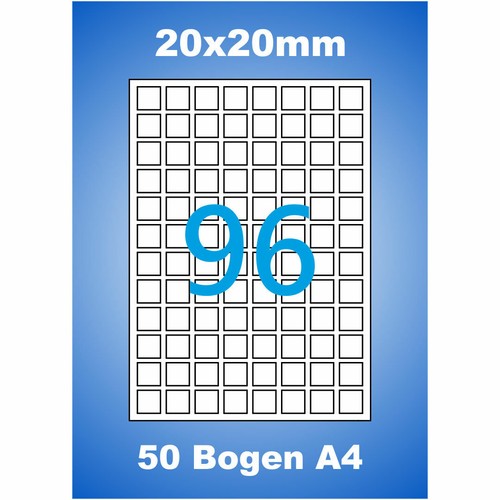 Blatt etiketten 20x20mm - 50,