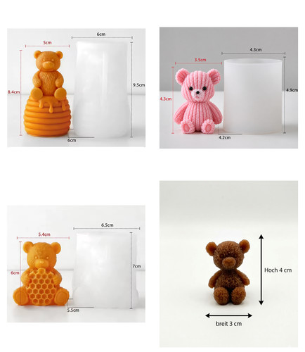 Silikonformen set teddybär - 2,