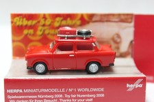 hg4855, Alter Herpa Trabant Trabi 601 rot Dachgepäckträger SOSE OVP 1:87 / H0