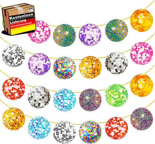 Disco deko girlanden set - girlanden, bunte