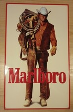Orig. Blechschild Marlboro Man 1976 Zigaretten Werbung, Wayne McLaren, 33x54 TOP