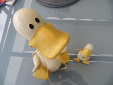 Lustige Enten im Set H 28 cm, H14cm gelb Deko