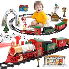 Weihnachtszug Set, Kinder: Eisenbahn, Lichter, Sound, Schienen, Dekoration