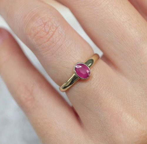 Natürlicher rubin ring 925 - ring,