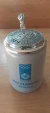 Ton-Bierkrug, Zinndeckel, 0,5 L, 1972 Hackerbräu München, XX. Olympiade
