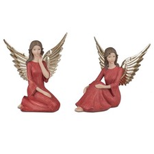 Engel rot-gold Klassik handbemalt Dekofigur formano 719843 Weihnachtsdeko