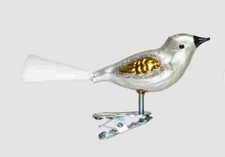 Christbaumschmuck Glasvogel mit Glasfaserschwanz Lauscha mundgeblasen handbemalt