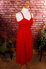 Vintage orig 70er Disco Kleid Träger rot Saturday Night Tanzkleid ELKONT XS