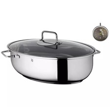 WMF ProfiSelect 7,8L 38cm Oval Bräter mit Glasdeckel - Edelstahl (07.8802.9990)