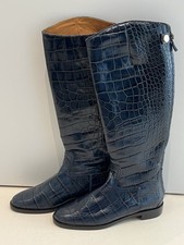 Wunderschöne Stiefel Gr 40, spanische Marke Uterque, Blau Kroko-Look