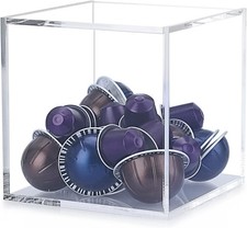 IGNPION Acryl Kaffeepadhalter klare Aufbewahrungsbox Organizer (15*15*15cm)