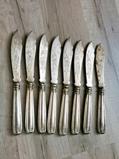 Antikes Jugendstil Fischbesteck mit Fischmuster 800 er Silber mit Adelswappen