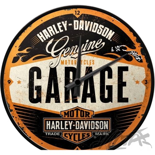 Harley davidson garage wanduhr - garage,