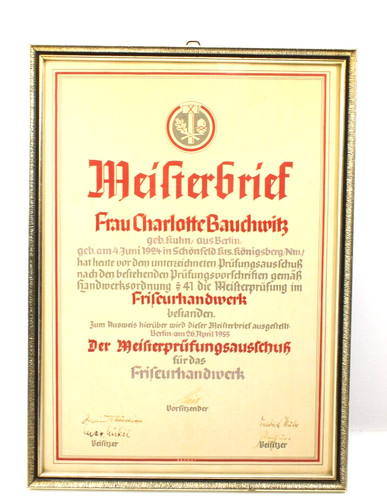 Alter meisterbrief d - alter, f.