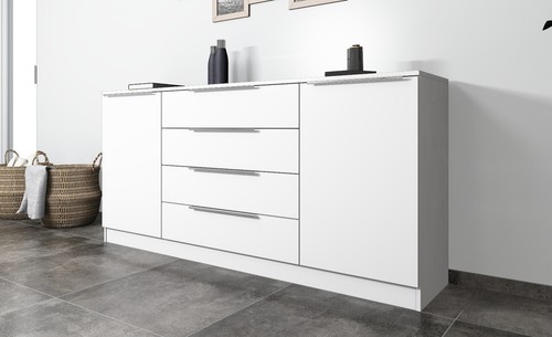 Sideboard 166cm weiß - 166cm,