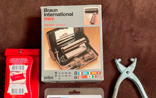 3tlg HelferSet GÜRTELLOCHzange Braun Mini-FÖN Set HandSCHLEIFER