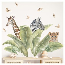 Wandtattoo Wandsticker Kinderzimmer Safaritiere Giraffe Zebra Aufkleber DL811