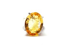 Citrin Herren Ring 12x16 MM Oval Citrin Statement Ring Groß Citrin Jubiläum