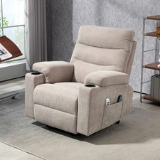 HOMCOM Fernsehsessel mit Aufstehhilfe Elektrisch Relaxsessel mit Massage 2 Motor