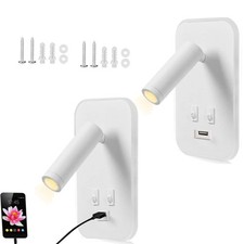 2x LED Leselampe Wandmontage Bettlampe Wandleuchte Wandlampe m USB Ladeanschluss