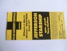 Konzertkarte Jefferson Starship Tony MC Phee Groundhogs 03.05.93 München Ticket