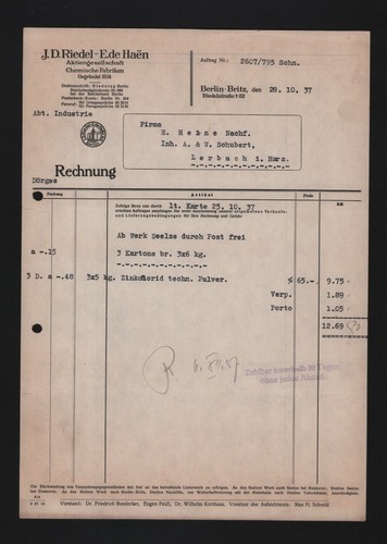Berlin britz rechnung - berlin-britz,, 1937