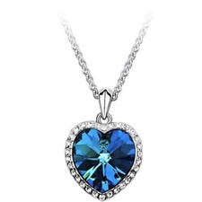 TITANIC HALSKETTE -HERZ DES OZEANS- ZIRKONIA KRISTALLE STRASS EDEL NEUWARE