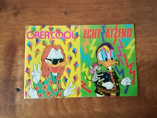 Vintage Disney Aufkleber Micky Maus Sticker 1980er Donald Duck grün 10x8 cm RAR