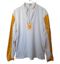 SPYDER - Herren Sportshirt/ Funktionsshirt/Unterzieh Zipshirt Weiß /Gelb Gr. 50