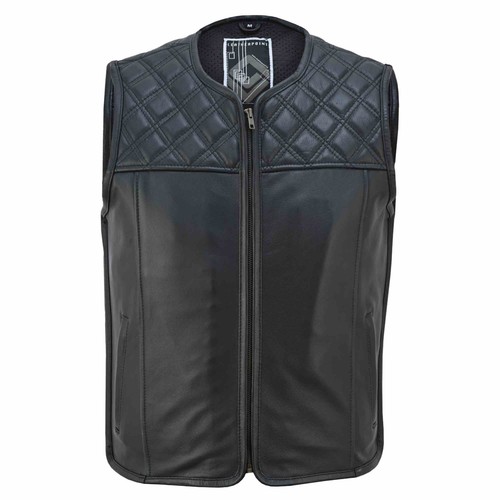 Herren leder bikerweste - leder,