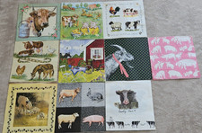 10 Servietten Kuh Tiere Schaf