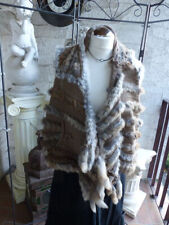 4299KL  Poncho Fellweste Rabbit braun