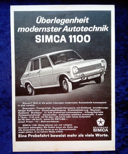 Chrysler simca 1100 originale - simca,