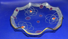 Filigrane 50er-Jahre Vintage Servierschale aus Glas / Gebäckschale, Anbietschale