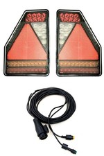 2x 6-functional LED Rückleuchte 6 polig Bajonett 12V und 5m Kabel für Anhänger