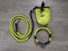 Zugstopphalsband 34 + 4 cm + Hundeleine 150 cm + Leckerlibeutel Apfelgrün