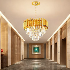 Modern Crystal Chandelier Gold