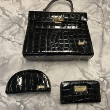 Schwarzes Handtaschen Set mit