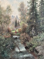 Antikes Ölgemälde Berge