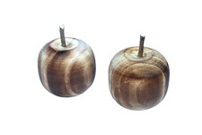 2 Stk Äpfel aus Holz 6x5cm