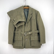 John Norris Tweed Sakko & Reithose Herren 46R 40W Derby Full Norfolk Shooting