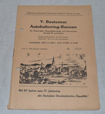 Rennprogramm V. Bautzener Autobahnring-Rennen 1959 ADMV MZ NSU Simson AWO BMW